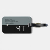 elegante , moderne grijze wereldkaart bagagelabel (Achterkant horizontaal)