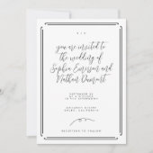 Elegante moderne grillige handgeschreven bruiloft kaart (Voorkant)