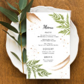 Elegante moderne groen en gouden bruiloft Menu