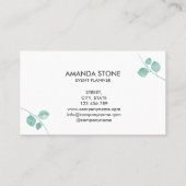 Elegante moderne groen Eucalyptus Life Coach Visitekaartje (Achterkant)