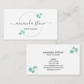 Elegante moderne groen Eucalyptus Life Coach Visitekaartje (Voorkant / Achterkant)