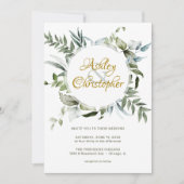 Elegante moderne groen script bruiloft kaart (Voorkant)