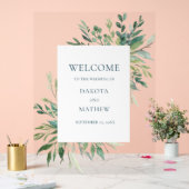Elegante moderne groen welkom bruiloft acryl bord (Huwelijk)