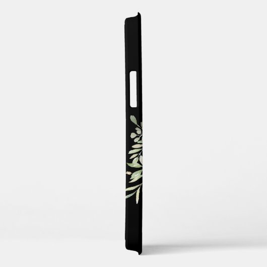 Elegante moderne groen zwart goud monogram Case-Mate iPhone case (Achterkant / Rechts)