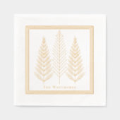 Elegante moderne groenblijvende dennenboom kerst folie servetten (Voorkant)