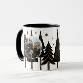 Elegante moderne groenblijvende kerstboom foto mok (Voorkant links)