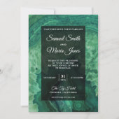 Elegante moderne groene agaat bruiloft uitnodiging (Voorkant)