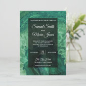 Elegante moderne groene agaat bruiloft uitnodiging (Staand voorkant)