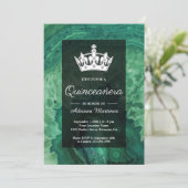 Elegante moderne groene Agaat Quinceanera Kaart (Staand voorkant)