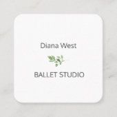 Elegante moderne groene bladeren afgeronde randen vierkante visitekaartje (Voorkant)