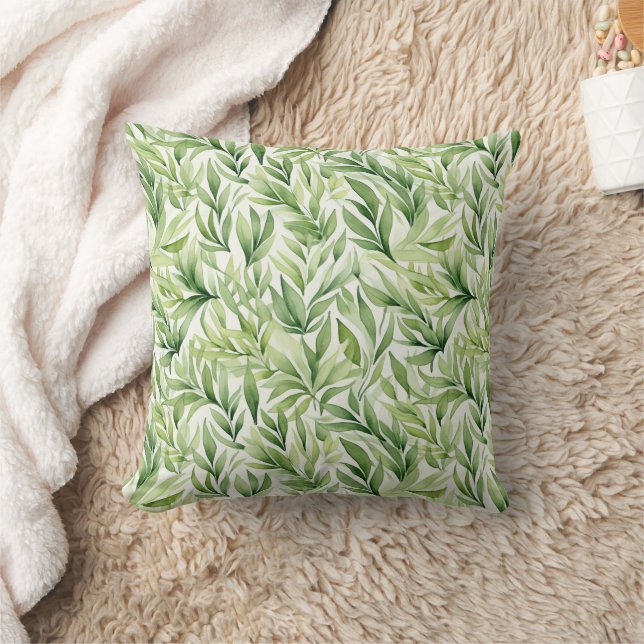 Elegante moderne groene bladeren kussen (Deken)