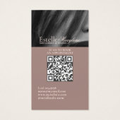 Elegante moderne groene bruine foto haar studio visitekaartje (Achterkant)