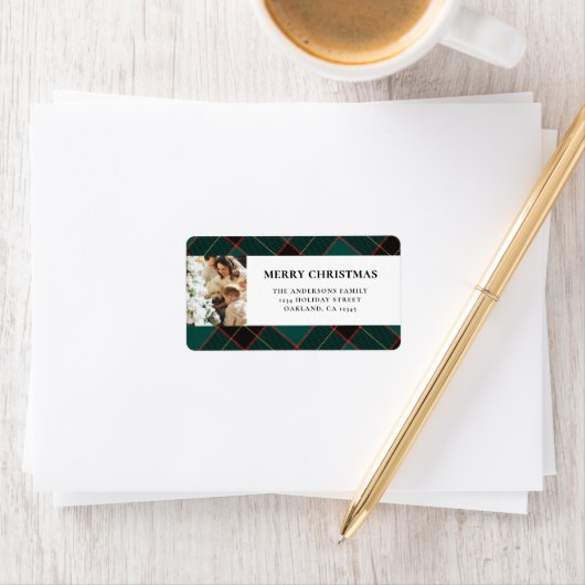 Elegante moderne groene buffel gespeeld Kerstmis Etiket (Insitu)