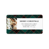 Elegante moderne groene buffel gespeeld Kerstmis Etiket (Voorkant)