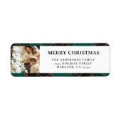 Elegante moderne groene buffel gespeeld Kerstmis Etiket (Voorkant)