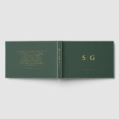 Elegante Moderne Groene en Gouden Huwelijk Gastenboek (Volledig)