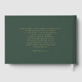 Elegante Moderne Groene en Gouden Huwelijk Gastenboek (Achterkant)