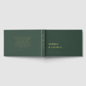 Elegante Moderne Groene en Gouden Huwelijk Gastenboek (Volledig)
