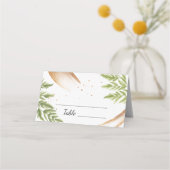 Elegante Moderne Groene en Gouden Huwelijk Plaatskaartje (Voorkant)