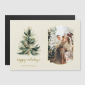 Elegante moderne groene en gouden kerstboomfoto (Voorkant / Achterkant)