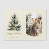 Elegante moderne groene en gouden kerstboomfoto (Voorkant)