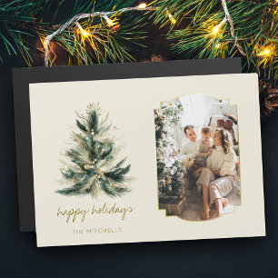 Elegante moderne groene en gouden kerstboomfoto