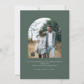 Elegante moderne groene foto trouwkaart Save The D Save The Date (Achterkant)