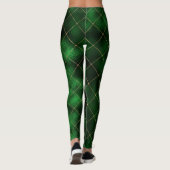 Elegante moderne groene gouden diamanten vierkant  leggings (Achterkant)