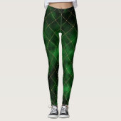 Elegante moderne groene gouden diamanten vierkant  leggings (Voorkant)