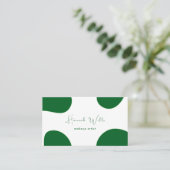 Elegante Moderne Groene Minimalist Visitekaartje (Staand voorkant)