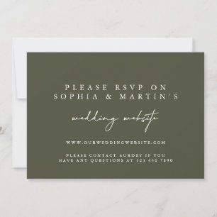 Elegante moderne groene online trouwwebsite met RS Kaart
