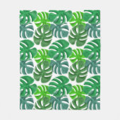 Elegante moderne groene palmbladeren fleece deken (Voorkant)