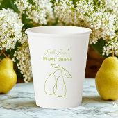Elegante Moderne Groene Perfect Pear Bruiloft Fees Papieren Bekers