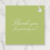 Elegante moderne groene Perfect Pear bruiloftsborr Bedankjes Labels (Achterkant)