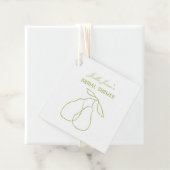 Elegante moderne groene Perfect Pear bruiloftsborr Bedankjes Labels (In situ)