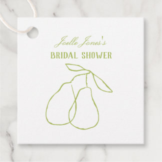 Elegante moderne groene Perfect Pear bruiloftsborr Bedankjes Labels