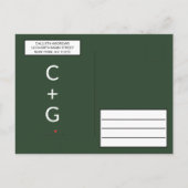 Elegante moderne groene Roos gouden hart kalender Aankondigingskaart (Achterkant)