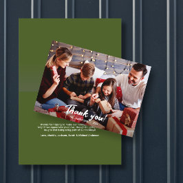 Elegante moderne groene vakantiefoto dank u kaart