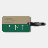 Elegante moderne groene wereldkaart reizen bagagelabel (Achterkant horizontaal)