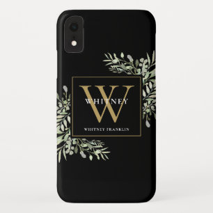 Elegante moderne groenvoorziening Zwart Gouden Mon Case-Mate iPhone Case