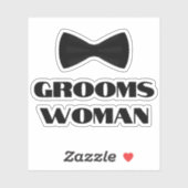 Elegante moderne groomswoman zwarte boog stropdas sticker (Vel)