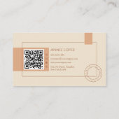 Elegante Moderne Haar Stylist Haardressoir QR Code Visitekaartje (Achterkant)