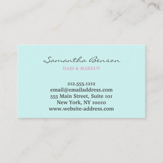 Elegante moderne haarstylist script handtekening visitekaartje (Achterkant)