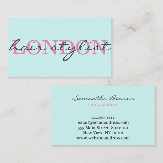 Elegante moderne haarstylist script handtekening visitekaartje (Voorkant / Achterkant)