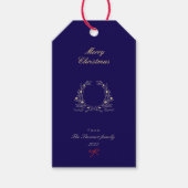 Elegante moderne hand trekken krans vrolijke kerst cadeaulabel (Voorkant)