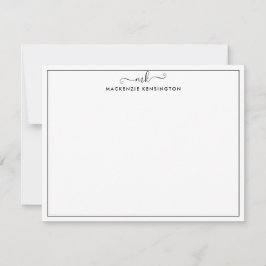 Elegante moderne handgeschreven monogram naam notitiekaartje
