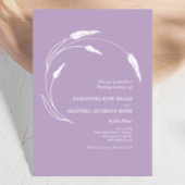 Elegante moderne handgetekende lavendelbruiloft kaart