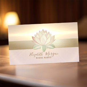 Elegante moderne handgetekende lotus goud visitekaartje