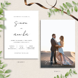 Elegante moderne handschrift lettertype foto bruil kaart