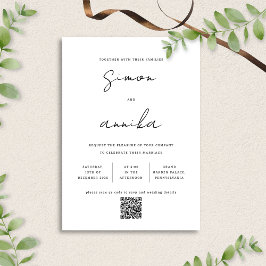 Elegante moderne handschrift lettertype QR code br Kaart